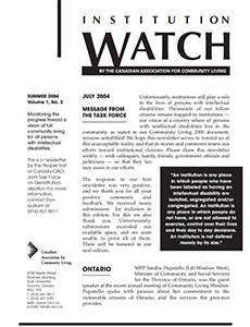 Institution Watch Newsletter Issue 1 (2004)