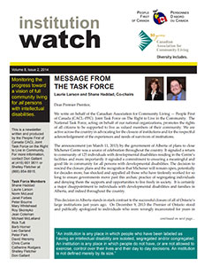 Institution Watch Newsletter Issue 21 (2014)